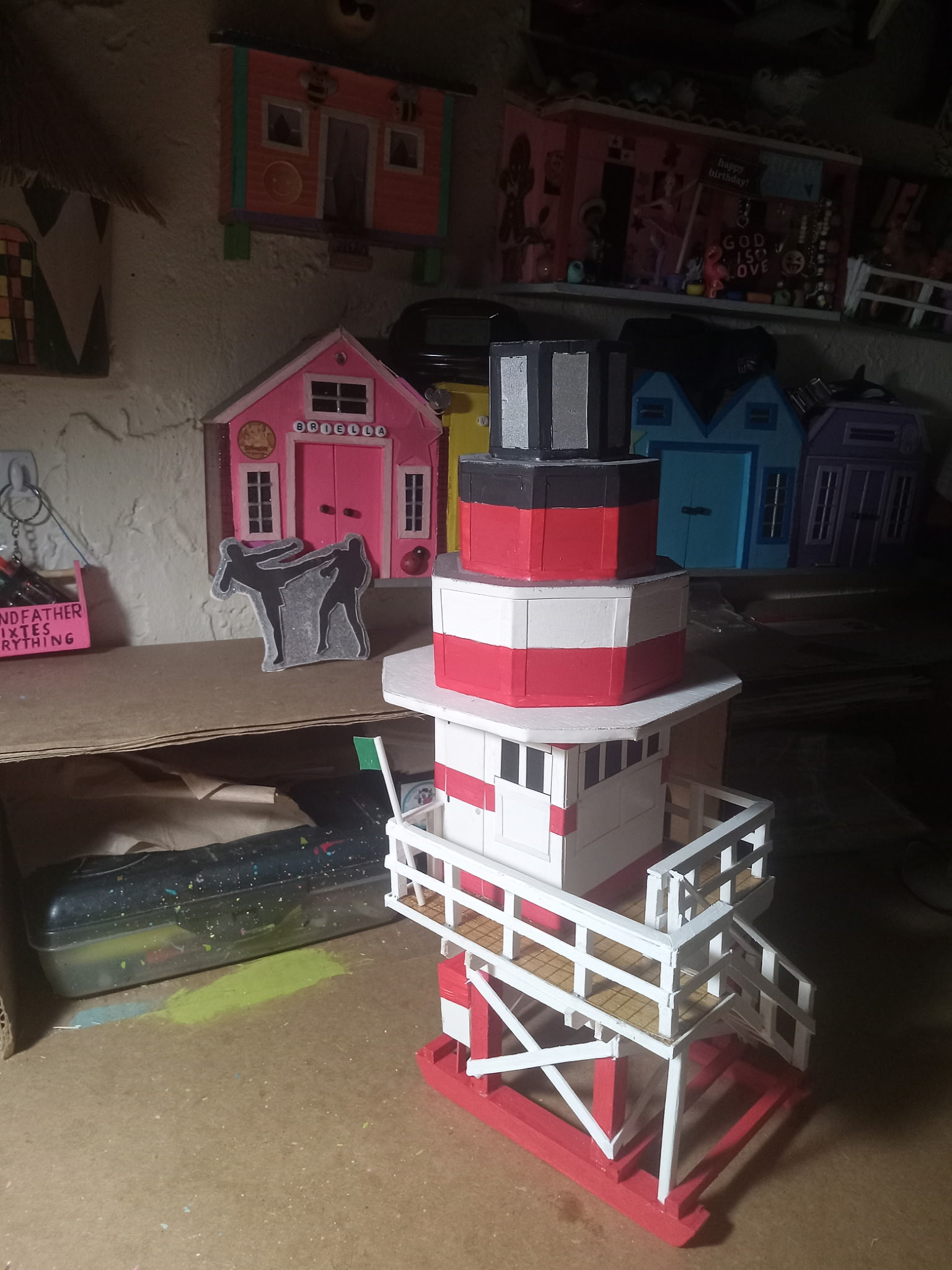 Red and White Beach Tower